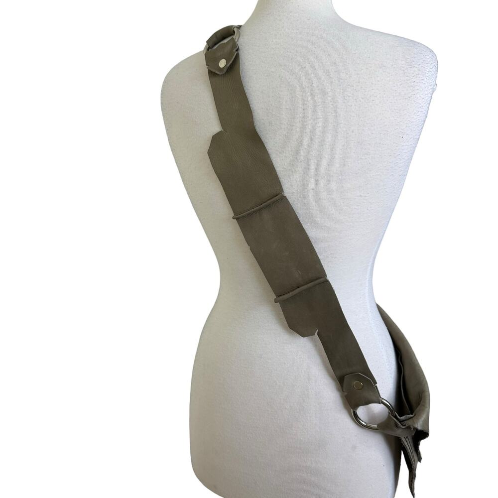 Boutique Mini Leather Crossbody Bag Brown Gray - Picture 7 of 11